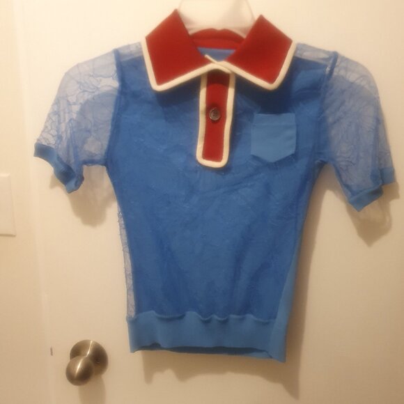 N/A Tops - Collar Lace Top